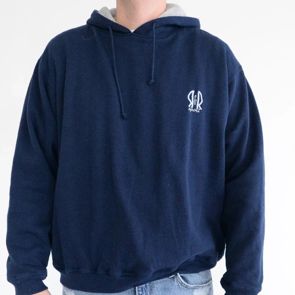 Vintage R&R Sport Navy Hoodie Bunny Hug w/ Waffle Lining Size 46 - Picture 3 of 12